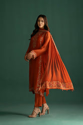 3 Piece Chiffon Embroidered Suit (FL0014)